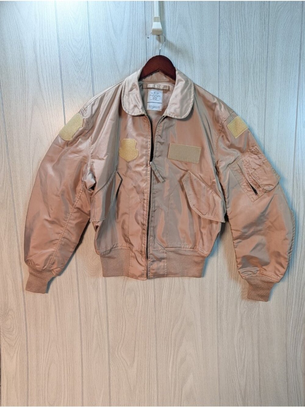 Men’s Military USAF CWU-36/P Summer Flyers Bomber Flight Tan Jacket Sz Large